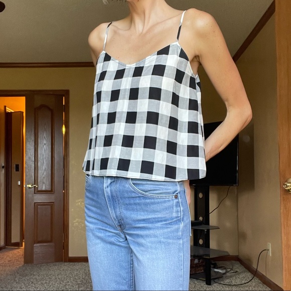 Jenni Kayne Tops - Jenni Kayne Silk/Linen Crop Cami, Buffalo Check, XS, NWOT